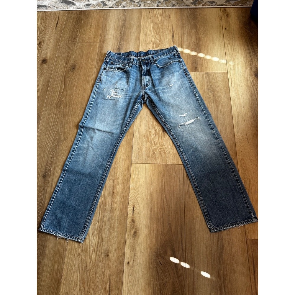 Bullhead Denim Co Rincon Straight Jeans Mens 32x27 Distressed Medium Wash Blue